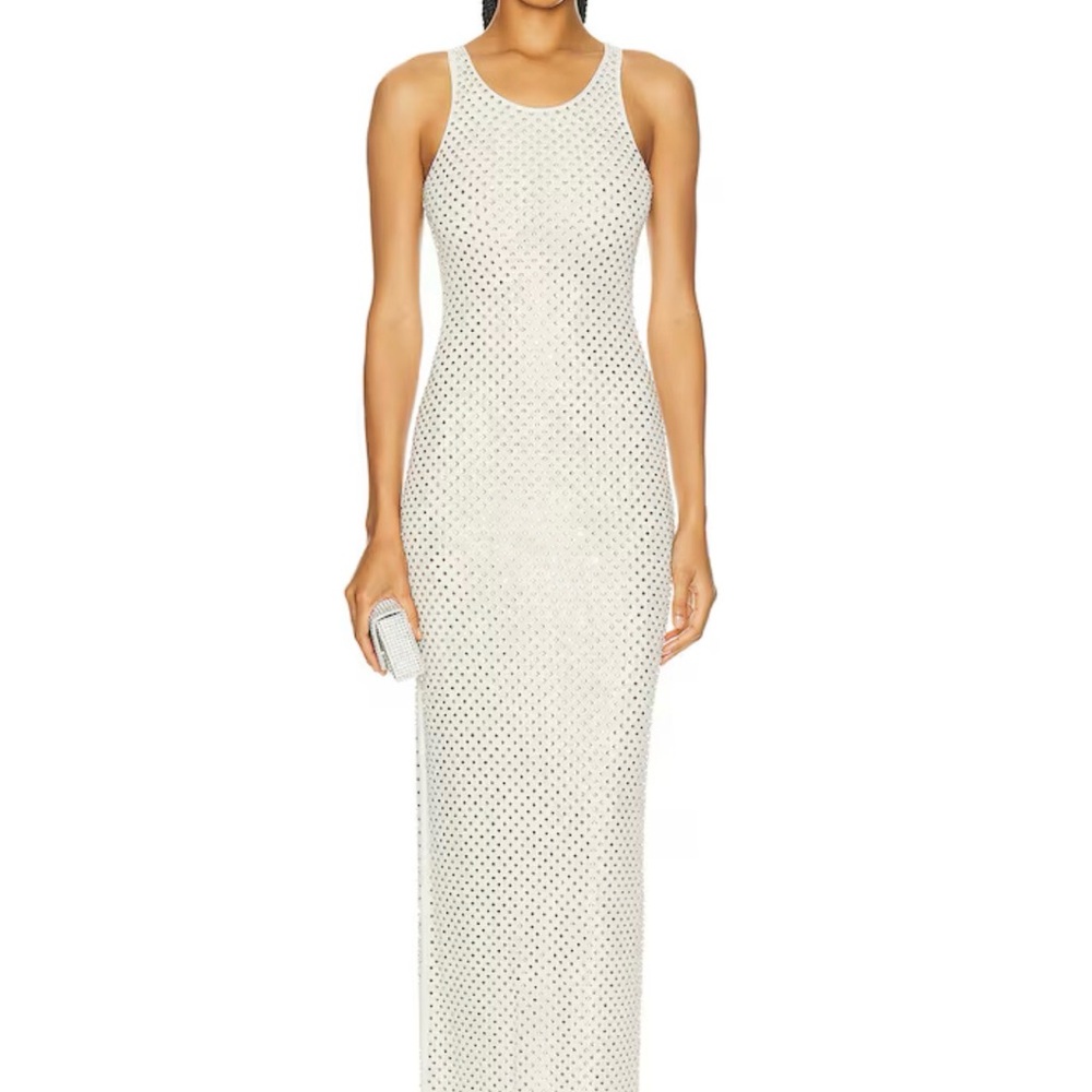 Self-portrait Mesh Rhinestone Maxi Dress